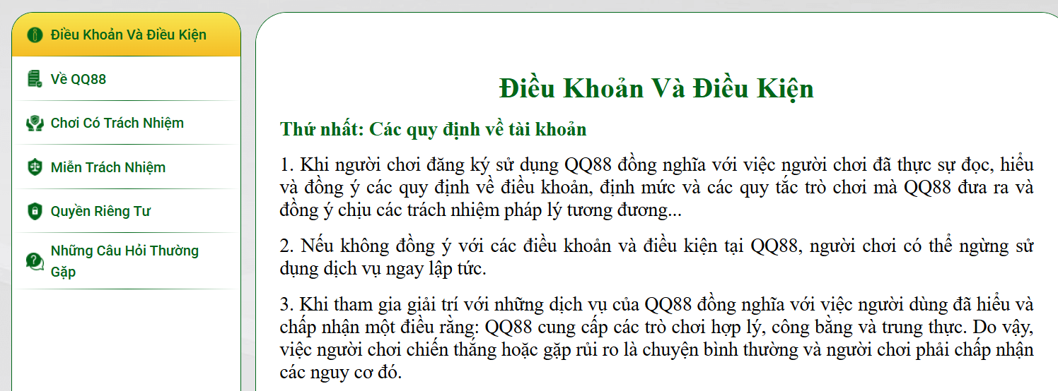 Chính sách Điều khoản điều kiện đóng vai trò quan trọng trong việc đảm bảo sân chơi minh bạch